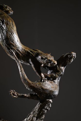 bronze otter sculpture by Hamish Mackie