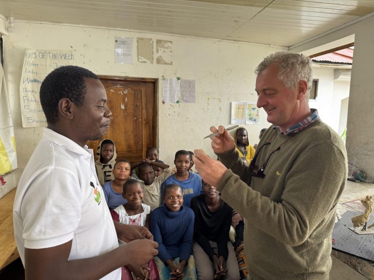 Hamish visiting Hope Centre in Tanzania