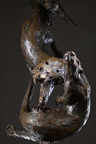 close up of otter sculpture