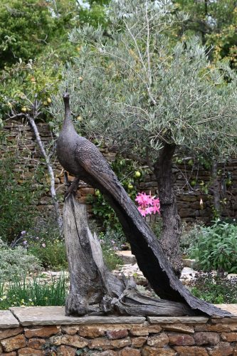sculpture of peacock