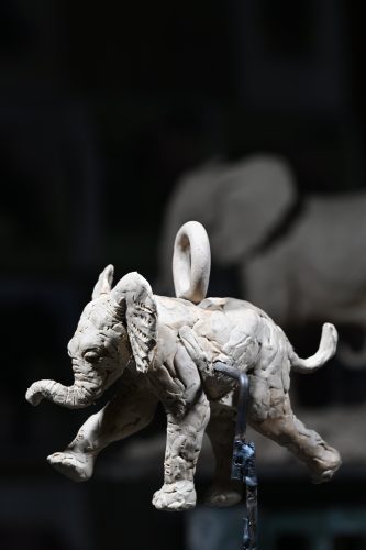 Elephant pendant in clay