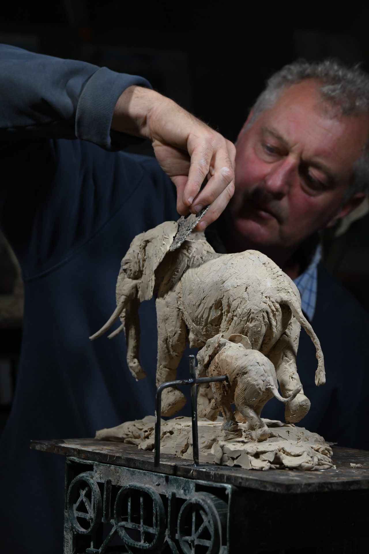 Hamish making elephant mother and calf