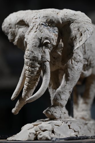 clay bull elephant