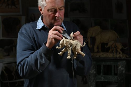 Hamish making elephant pendant original