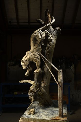 Clay original for Leopard sculpture
