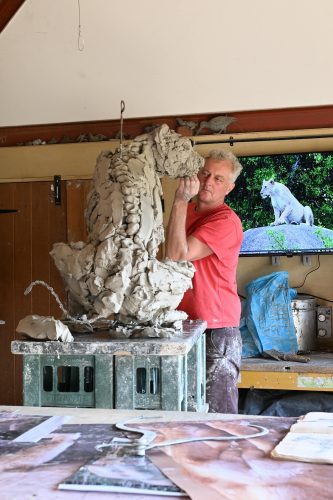 Hamish making lioness table