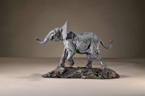 bronze adolescent elephant