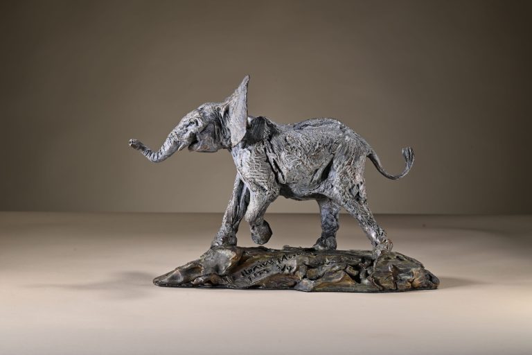 bronze adolescent elephant