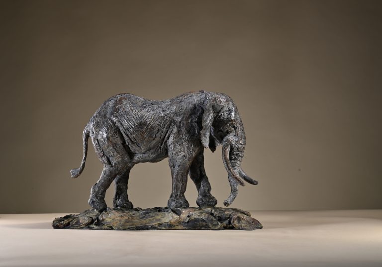 Bull elephant sculpture