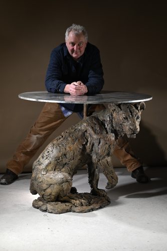 leopard table with Hamish
