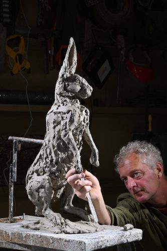 sculpting clay hare