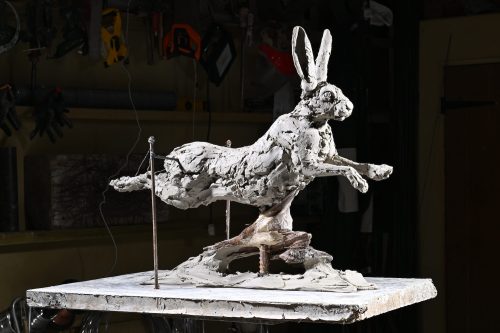 Mackie's Hare Airborne sculpture clay