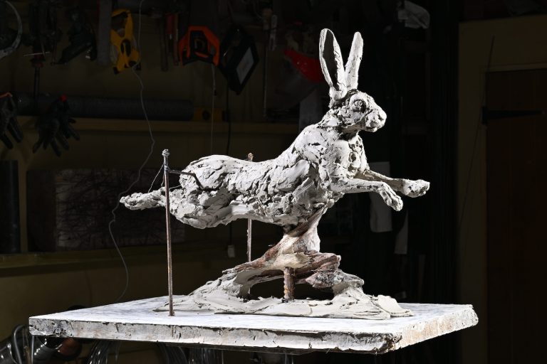 Mackie's Hare Airborne sculpture clay