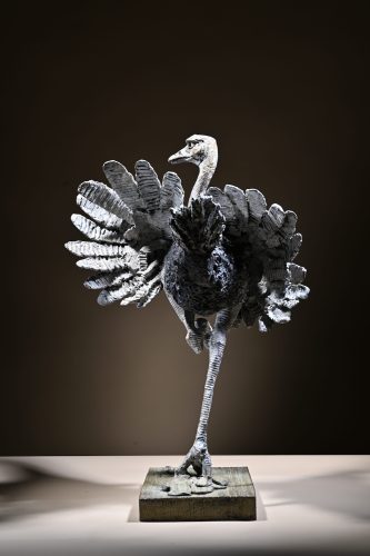 Ostrich in bronze