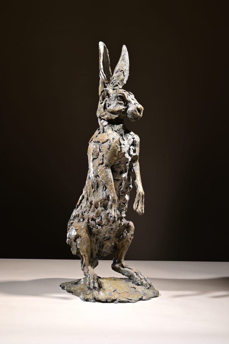 Hare standing sculpture