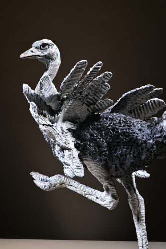 Mackie's ostrich sculpture in bronze